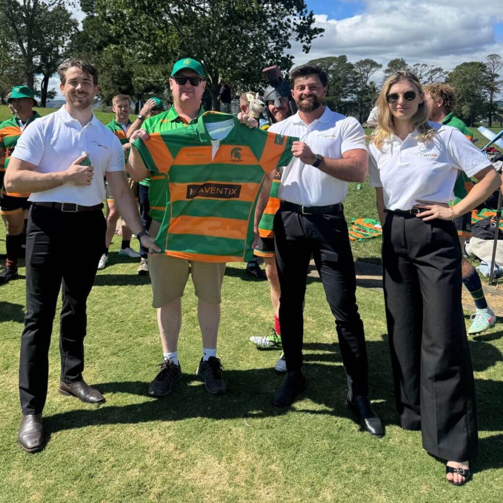 VetComp Co Founders Zach and Tyson, along with Administration and Veteran Coordinator Jamie, with the Spartans in Canberra.