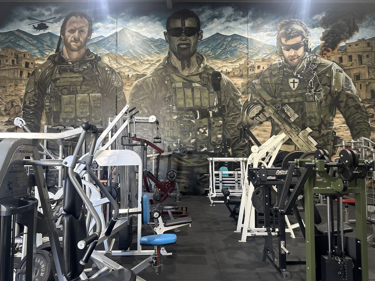 The Wellness Hub, with the soldier mural across the back wall